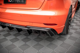 Heck Ansatz Diffusor V.2 passend für Audi RS3 Sportback 8V Facelift schwarz Hochglanz