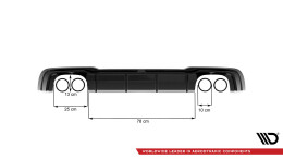 Heck Ansatz Diffusor V.2 passend für Audi RS3 Sportback 8V Facelift schwarz Hochglanz