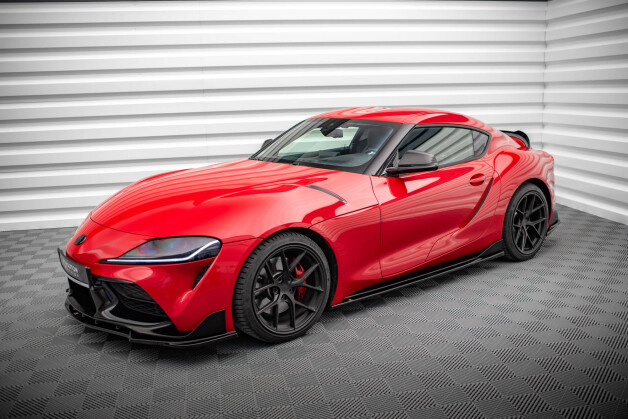 Seitenschweller Ansatz Cup Leisten V.3 passend für Toyota Supra Mk5 schwarz Hochglanz