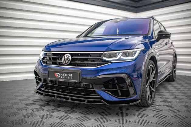 Cup Spoilerlippe Front Ansatz V.1 für VW Tiguan R / R-Line Mk2 FL schwarz Hochglanz