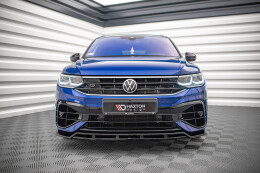 Cup Spoilerlippe Front Ansatz V.1 für VW Tiguan R / R-Line Mk2 FL schwarz Hochglanz