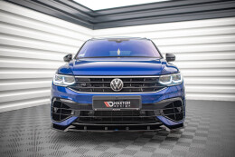 Cup Spoilerlippe Front Ansatz V.2 für VW Tiguan R / R-Line Mk2 FL schwarz Hochglanz