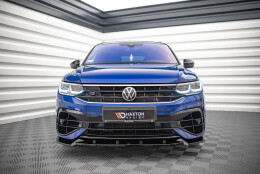 Street+ Spoilerlippe Front Ansatz V.2 passend für VW Tiguan R / R-Line Mk2 FL schwarz Hochglanz