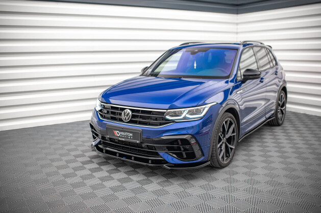 Cup Spoilerlippe Front Ansatz V.3 für VW Tiguan R / R-Line Mk2 FL schwarz Hochglanz