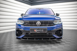 Cup Spoilerlippe Front Ansatz V.3 für VW Tiguan R / R-Line Mk2 FL schwarz Hochglanz