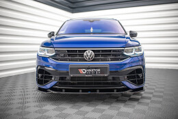 Cup Spoilerlippe Front Ansatz V.3 passend für VW Tiguan R / R-Line Mk2 Facelift schwarz Hochglanz