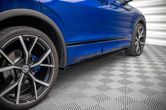 Seitenschweller Ansatz Cup Leisten passend für VW Tiguan R / R-Line Mk2 Facelift schwarz Hochglanz