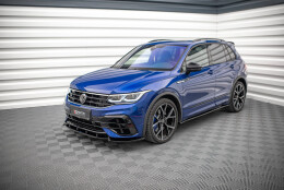 Seitenschweller Ansatz Cup Leisten passend für VW Tiguan R / R-Line Mk2 Facelift schwarz Hochglanz