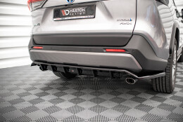 Mittlerer Cup Diffusor Heck Ansatz DTM Look passend für Toyota RAV4 Mk5 schwarz Hochglanz