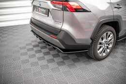 Mittlerer Cup Diffusor Heck Ansatz DTM Look passend für Toyota RAV4 Mk5 schwarz Hochglanz