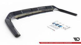 Mittlerer Cup Diffusor Heck Ansatz DTM Look passend für Toyota RAV4 Mk5 schwarz Hochglanz