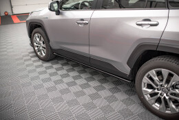Seitenschweller Ansatz Cup Leisten passend für Toyota RAV4 Mk5 schwarz Hochglanz