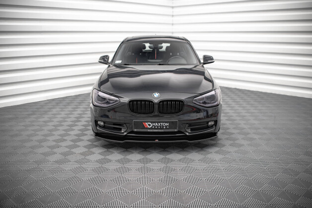 Cup Spoilerlippe Front Ansatz V.1 passend für BMW 1er F20 schwarz Hochglanz