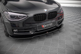 Cup Spoilerlippe Front Ansatz V.1 passend für BMW 1er F20 schwarz Hochglanz