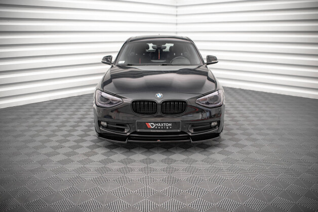 Cup Spoilerlippe Front Ansatz V.2 passend für BMW 1er F20 schwarz Hochglanz