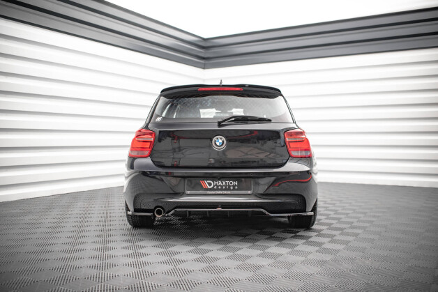 Mittlerer Cup Diffusor Heck Ansatz DTM Look passend für BMW 1er F20 schwarz Hochglanz