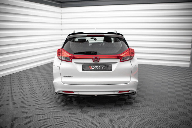 Mittlerer Cup Diffusor Heck Ansatz passend für Honda Civic Tourer Mk9 schwarz Hochglanz