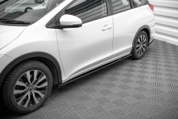 Seitenschweller Ansatz Cup Leisten für Honda Civic Mk9 schwarz Hochglanz