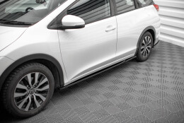 Seitenschweller Ansatz Cup Leisten passend für Honda Civic Mk9 schwarz Hochglanz