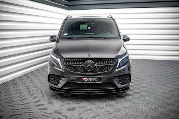 Street+ Spoilerlippe Front Ansatz V.5 passend für Mercedes V-Klasse AMG-Line W447 schwarz Hochglanz