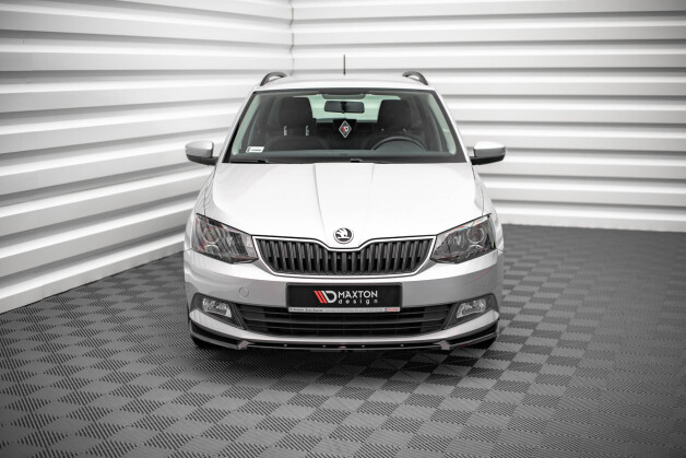 Cup Spoilerlippe Front Ansatz V.1 passend für Skoda Fabia Mk3 schwarz Hochglanz