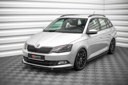 Street+ Spoilerlippe Front Ansatz V.1 passend für Skoda Fabia Mk3 schwarz Hochglanz