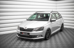 Street+ Spoilerlippe Front Ansatz V.2 passend für Skoda Fabia Mk3 schwarz Hochglanz