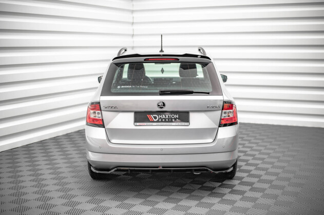 Mittlerer Cup Diffusor Heck Ansatz DTM Look passend für Skoda Fabia Combi Mk3 schwarz Hochglanz
