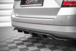 Mittlerer Cup Diffusor Heck Ansatz DTM Look passend für Skoda Fabia Combi Mk3 schwarz Hochglanz