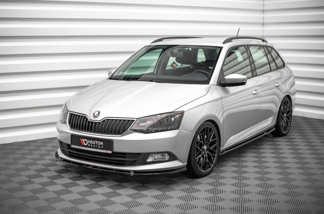 Seitenschweller Ansatz Cup Leisten passend für Skoda Fabia Mk3 schwarz Hochglanz