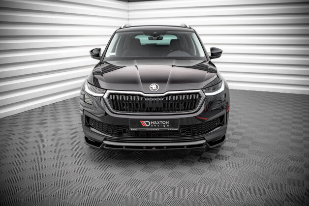 Cup Spoilerlippe Front Ansatz V.1 passend für Skoda Kodiaq Mk1 Facelift schwarz Hochglanz