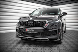 Cup Spoilerlippe Front Ansatz V.1 für Skoda Kodiaq Mk1 FL schwarz Hochglanz