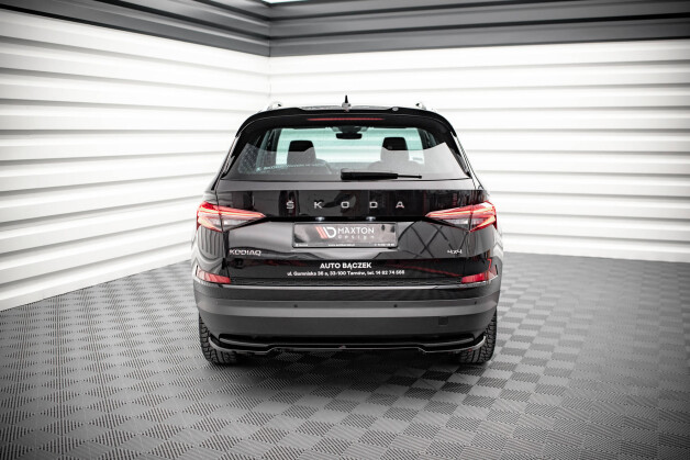 Mittlerer Cup Diffusor Heck Ansatz passend für Skoda Kodiaq Mk1 Facelift schwarz Hochglanz