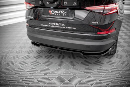 Mittlerer Cup Diffusor Heck Ansatz passend für Skoda Kodiaq Mk1 Facelift schwarz Hochglanz