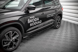 Seitenschweller Ansatz Cup Leisten für Skoda Kodiaq Mk1 FL schwarz Hochglanz