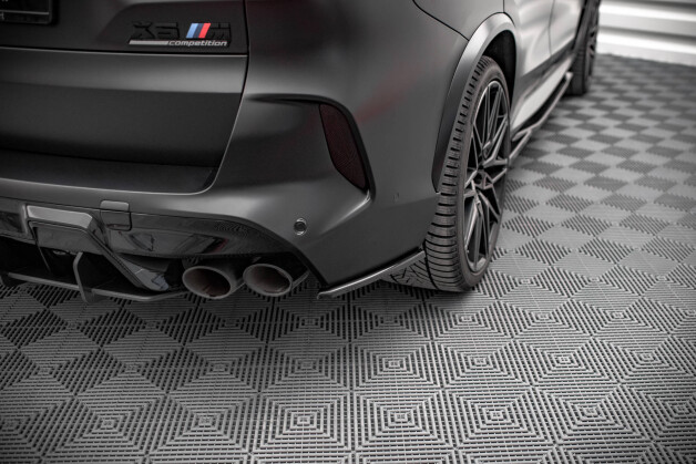 Heck Ansatz Flaps Diffusor passend für BMW X5M F95 schwarz Hochglanz