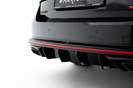 Heck Ansatz Diffusor passend für Skoda Octavia RS Liftback / Combi Mk4 Facelift schwarz Hochglanz