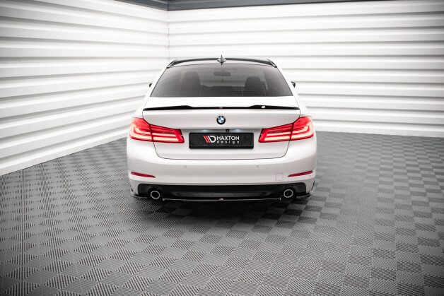 Mittlerer Cup Diffusor Heck Ansatz passend für BMW 5er Limousine G30 schwarz Hochglanz