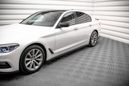Seitenschweller Ansatz Cup Leisten passend für BMW 5er G30 schwarz Hochglanz