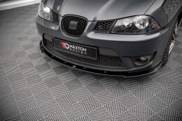 Street+ Spoilerlippe Front Ansatz V.1 passend für Seat Ibiza CUPRA Mk3 schwarz Hochglanz