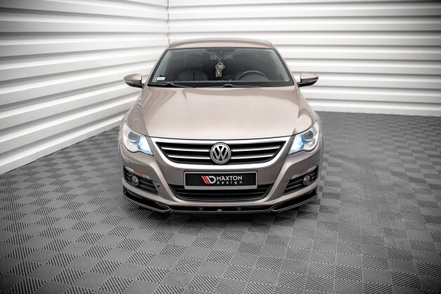Cup Spoilerlippe Front Ansatz V.4 passend für VW Passat CC schwarz Hochglanz