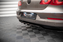Mittlerer Cup Diffusor Heck Ansatz DTM Look passend für VW Passat CC schwarz Hochglanz