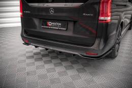 Mittlerer Cup Diffusor Heck Ansatz DTM Look passend für Mercedes-Benz V-Klasse AMG-Line W447 Facelift schwarz Hochglanz