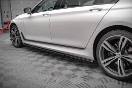 Seitenschweller Ansatz Cup Leisten V.1 passend für BMW 7 Lang M-Paket G12 schwarz Hochglanz