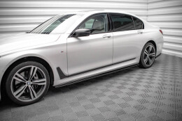 Seitenschweller Ansatz Cup Leisten V.1 passend für BMW 7 Lang M-Paket G12 schwarz Hochglanz