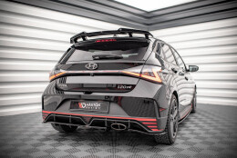 Mittlerer Cup Diffusor Heck Ansatz DTM Look passend für Hyundai I20 N Mk3 schwarz Hochglanz