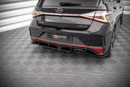 Mittlerer Cup Diffusor Heck Ansatz DTM Look passend für Hyundai I20 N Mk3 schwarz Hochglanz
