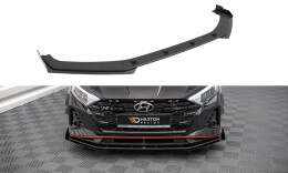 Street Pro Cup Spoilerlippe Front Ansatz für + Flaps für V.1 + Flaps Hyundai I20 N Mk3 schwarz Hochglanz