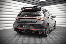 Street Pro Heckschürze Heck Ansatz Diffusor passend für Hyundai I20 N Mk3 schwarz-rot