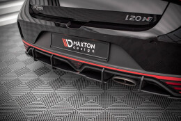Street Pro Heckschürze Heck Ansatz Diffusor passend für Hyundai I20 N Mk3 schwarz-rot